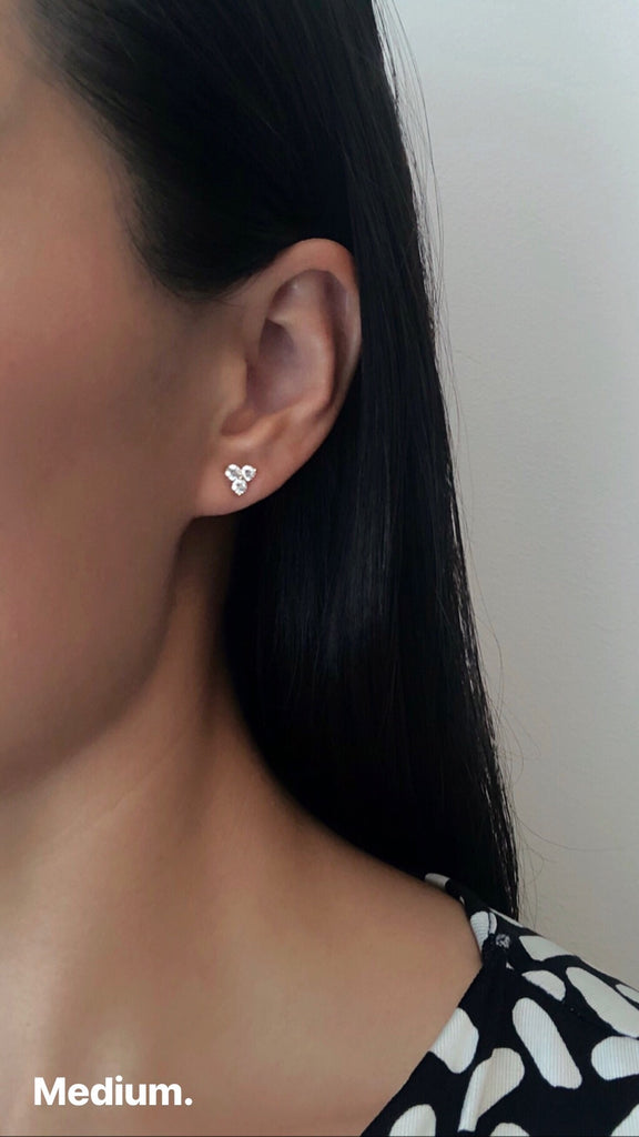 Mimie Diamond Cluster Earrings - Medium