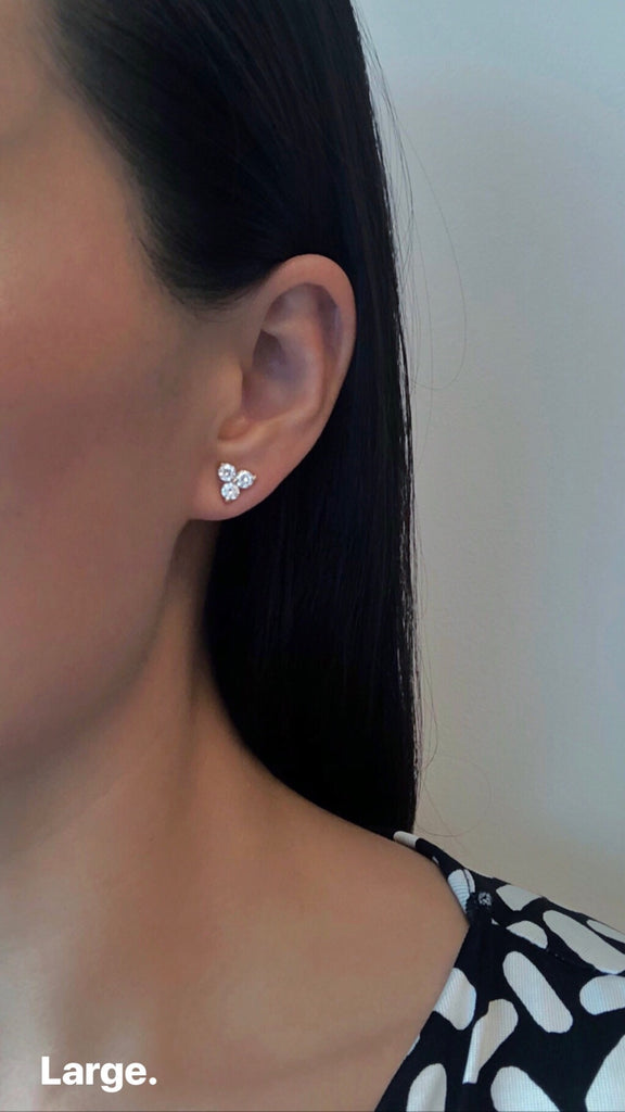 Mimie Diamond Cluster Earrings - Small