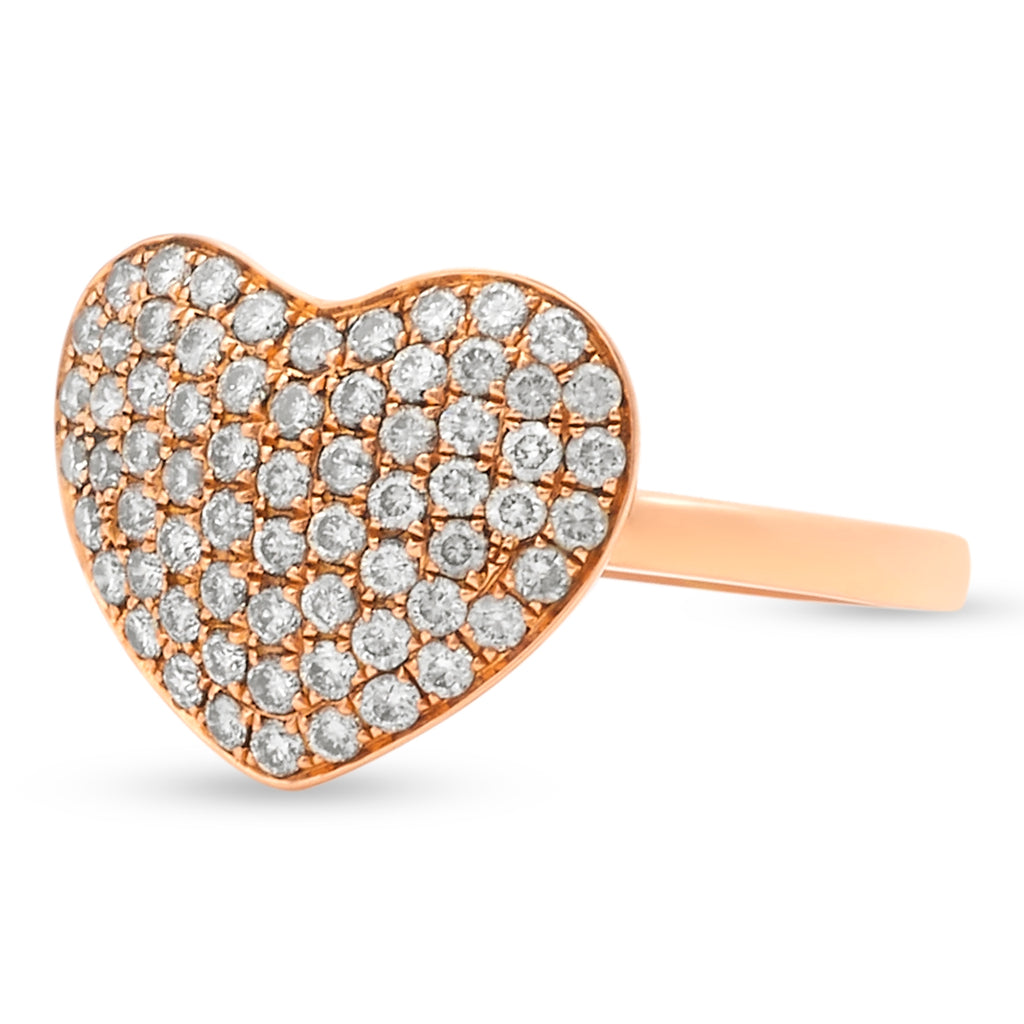 Pave Heart Pinky Ring
