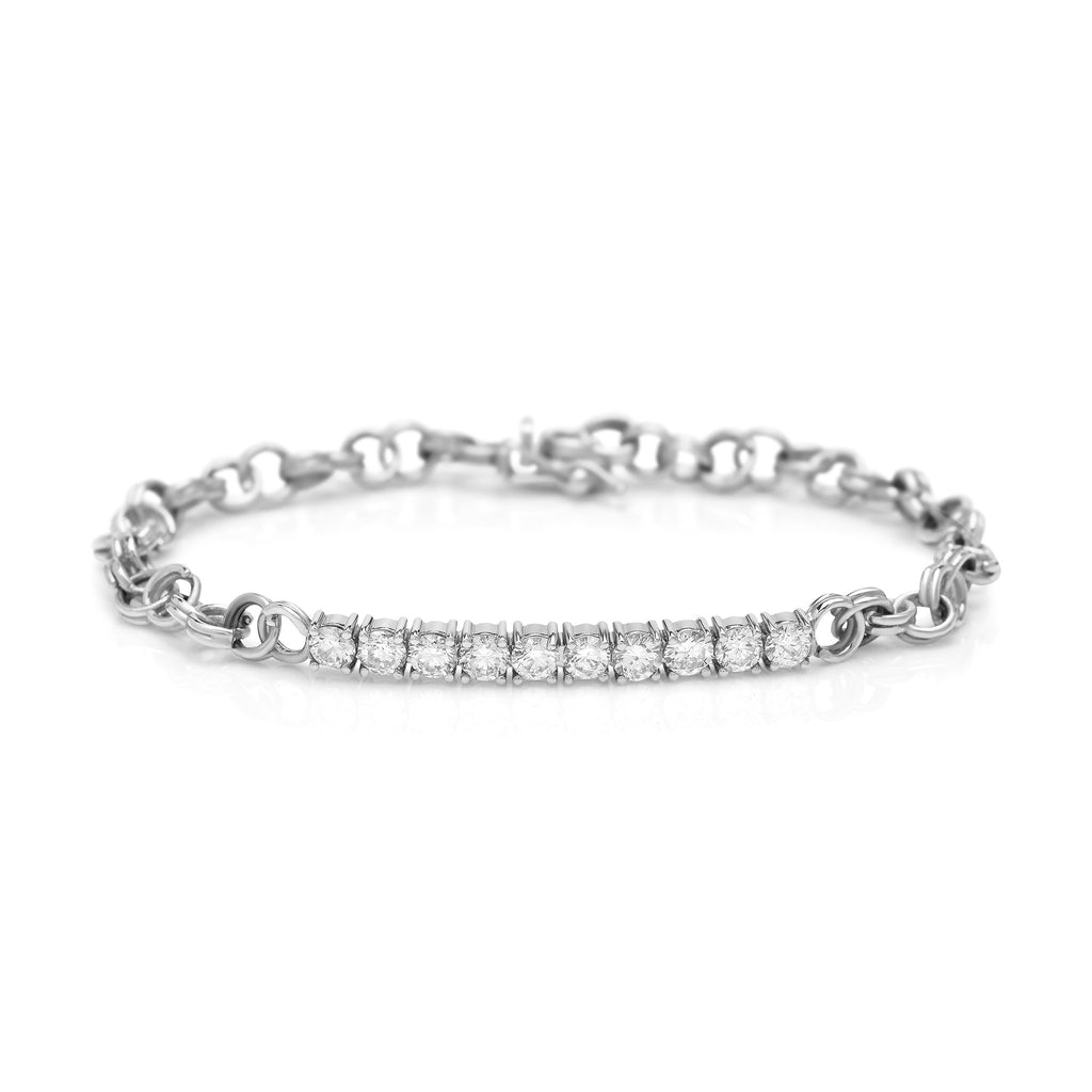 White Gold Cirque Diamond Chainlink Bracelet