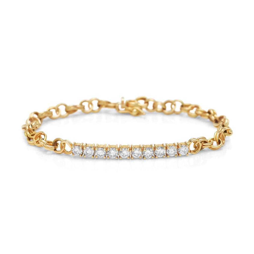 Yellow Gold Cirque Diamond Chainlink Bracelet