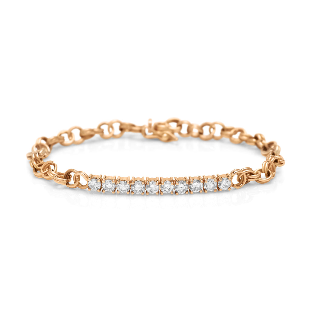 Rose Gold Cirque Diamond Chainlink Bracelet