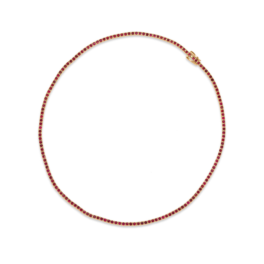 Ruby Tennis Necklace 16"